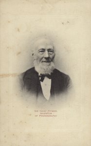 Sir Isaac Pitman (1813-1897), engelsk opfinder af Pitman stenografi af English Photographer