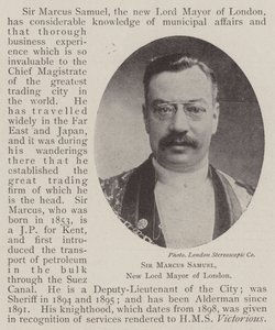 Sir Marcus Samuel, ny overborgmester i London af English Photographer