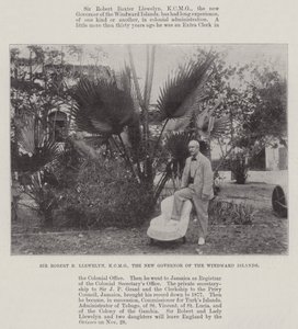 Sir Robert B Llewelyn, KCMG, den nye guvernør for Windward-øerne af English Photographer
