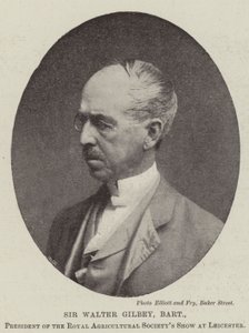 Sir Walter Gilbey, Baronet, præsident for Royal Agricultural Societys Show i Leicester af English Photographer