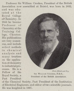 Sir William Crookes, FRS, formand for British Association af English Photographer