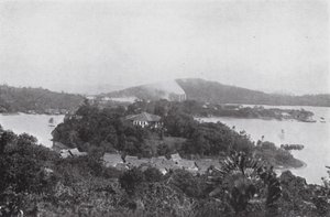 Smelteværk i Keppel Harbour, Singapore (s/h-billede) af English Photographer