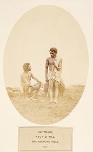 Sonthals, Aboriginal, Bhaugulpore Hills, fra The People of India, af J. Forbes Watson, udgivet 1868 (albummet tryk) af English Photographer