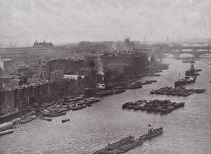 South Bank of Themsen, fra Tower Bridge af English Photographer