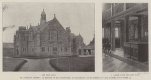 St Deiniols Library, til minde om Mr Gladstone, i Hawarden, åbnes af Earl Spencer den 14. oktober af English Photographer