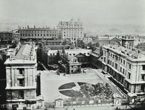 St Thomas Hospital: forhøjet udsigt over det ydre, 1862 af English Photographer