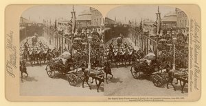 Stereografisk tryk af Queen Victorias Diamond Jubilee af English Photographer