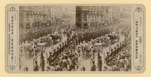 Stereoskopisk print af dronning Victorias diamantjubilæum, 28. juni 1897 af English Photographer