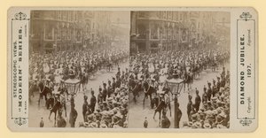 Stereoskopisk print af dronning Victorias diamantjubilæum, 28. juni 1897 af English Photographer