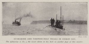 Ubåds- og torpedobådsforsøg i Stokes Bay af English Photographer
