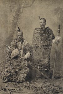 Tawhiao, Maori-kongen og major William Te Wheoro (s/h-billede) af English Photographer