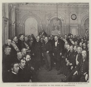 Der Bischof von Lincoln in den Orden der Oddfellows aufgenommen von English Photographer