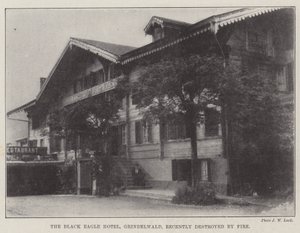 The Black Eagle Hotel, Grindelwald, for nylig ødelagt af brand af English Photographer