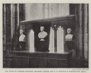 Busterne af Charles Kingsley, Matthew Arnold og F D Maurice i Westminster Abbey af English Photographer