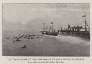 Calais-Douvres, med Hendes Majestæt ombord, forlader Folkestone af English Photographer