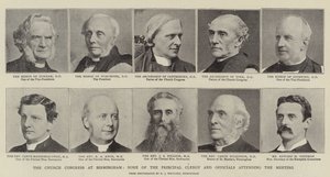 Kirkekongressen i Birmingham, nogle af de vigtigste præster og embedsmænd, der deltager i mødet af English Photographer