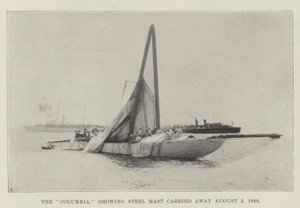 Columbia, der viser Steel Mast båret væk 2. august 1899 af English Photographer