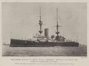 The Coming Durbar i Delhi, HMS Renown, som skal formidle hertugen af Connaught til Indien af English Photographer