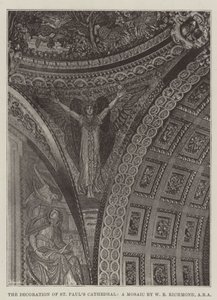 Udsmykningen af St Pauls Cathedral, en mosaik af W B Richmond, ARA af English Photographer