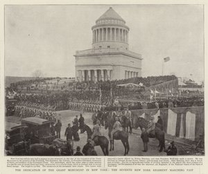 Indvielsen af Grant-monumentet i New York, det syvende New York-regiment marcherer forbi af English Photographer