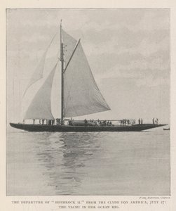 The Departure of Shamrock II fra Clyde for America, 27. juli, Yacht in her Ocean Rig af English Photographer
