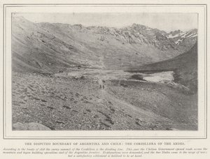 Den omstridte grænse mellem Argentina og Chile, Cordillera i Andesbjergene af English Photographer