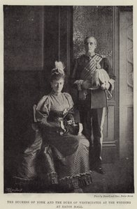 Hertuginden af York og hertugen af Westminster ved brylluppet i Eaton Hall af English Photographer