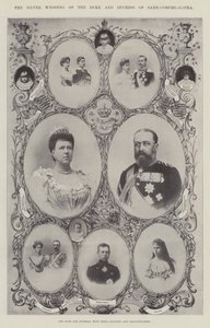 Hertugen og hertuginden af Sachsen-Coburg-Gotha med deres børn og børnebørn af English Photographer