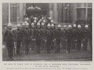 Hertugen af Yorks besøg i Australien, den 1. Middlesex Rifle Frivillige Afdeling af Royal Bodyguard af English Photographer