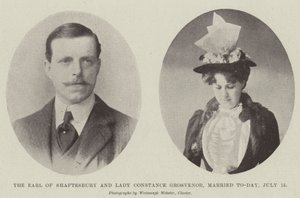 Jarlen af Shaftesbury og Lady Constance Grosvenor, gift i dag, 15. juli af English Photographer
