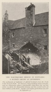 Jordskælvet støder i Skotland, en ødelagt smedje i Inverness af English Photographer