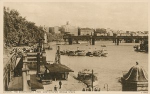 Embankment fra Westminster Bridge Steps, London af English Photographer