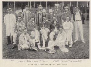 De engelske cricketspillere i Vestindien, 1895. af English Photographer