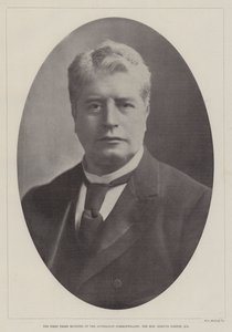 Den første premierminister for det australske Commonwealth, den ærede Edmund Barton, QC