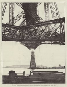 The Forth Bridge, Queensferry North Cantilever, bundmedlem og Garvie Main Pier (april 1889) af English Photographer