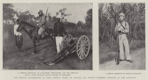 De franske aggressioner i Vestafrika, typer af franske og indfødte soldater engagerede sig i fremrykningen af English Photographer