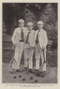 De tyske kejsere tre ældste sønner i Lawn Tennis kostume af English Photographer