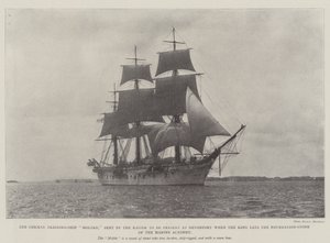 Det tyske træningsskib Moltke, sendt af kejseren for at være til stede i Devonport, når kongen lægger grundstenen til Marineakademiet af English Photographer
