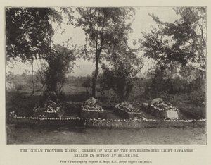 The Indian Frontier Rising, Graves of Men of the Somersetshire Light Infantry dræbt i aktion ved Shabkadr af English Photographer