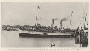 Øboeren, flagskib af den canadiske Stillehavs-Alaskelinje, forlist af et isbjerg ud for Juneau, Alaska, 16. august af English Photographer