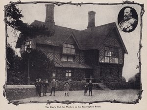 Kongens klub for arbejdere på Sandringham Estate, Norfolk (s/h-billede) af English Photographer
