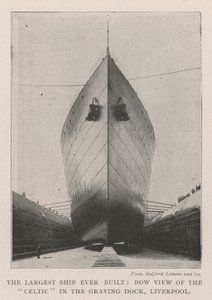 Det største skib, der nogensinde er bygget, Bow View of the Celtic i Graving Dock, Liverpool af English Photographer