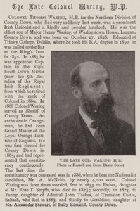 Den afdøde oberst Waring, MP af English Photographer