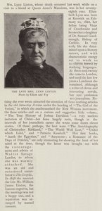 Den afdøde fru Lynn Linton af English Photographer