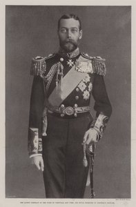 Det seneste portræt af hertugen af Cornwall og York, hans kongelige højhed i admiralkostume af English Photographer