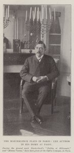 Maeterlinck-skuespillet i Paris, forfatteren i sit hjem i Passy af English Photographer