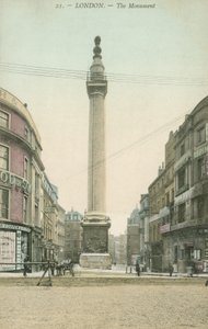 Monumentet til den store brand, London (farvefoto) af English Photographer