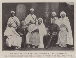Den mauriske udsending til kroningen, Hans Excellence Kaid Abderrahman ben Abder Sadek, guvernør i Fez og Suite af English Photographer