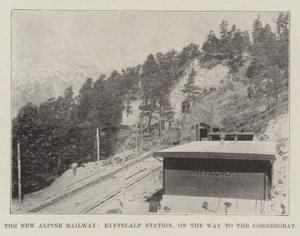 The New Alpine Railway, Ryffelalp Station, på vej til Gornergrat af English Photographer