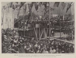 Det nye rådhus i Cape Town, borgmesterens ceremoni for at lægge grundstenen af English Photographer